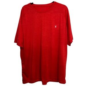 Spyder H20 Red Athletic T-Shirt XXL Moisture Wicking Performance Tee‎ Logo Back